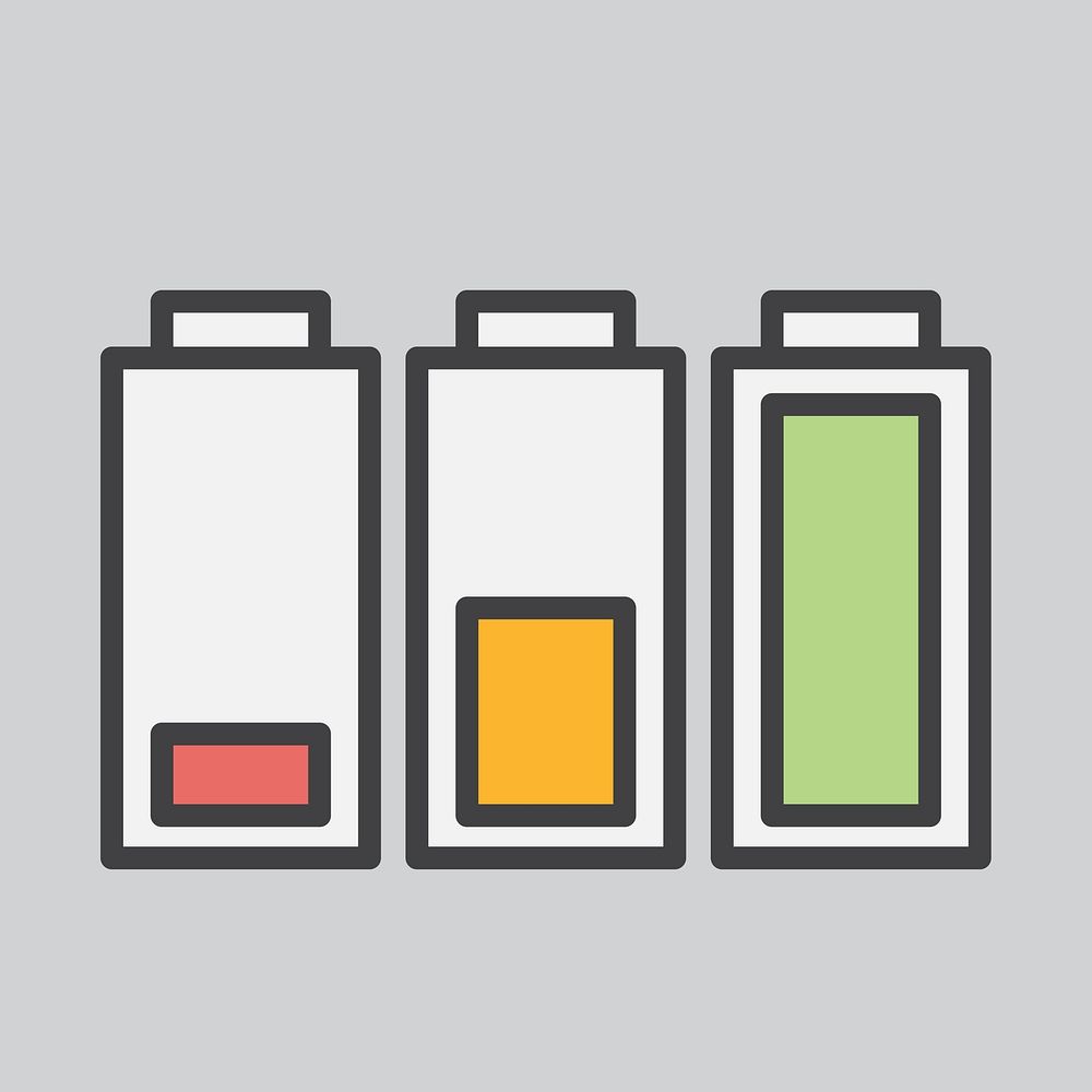 Simple illustration of batteries icons