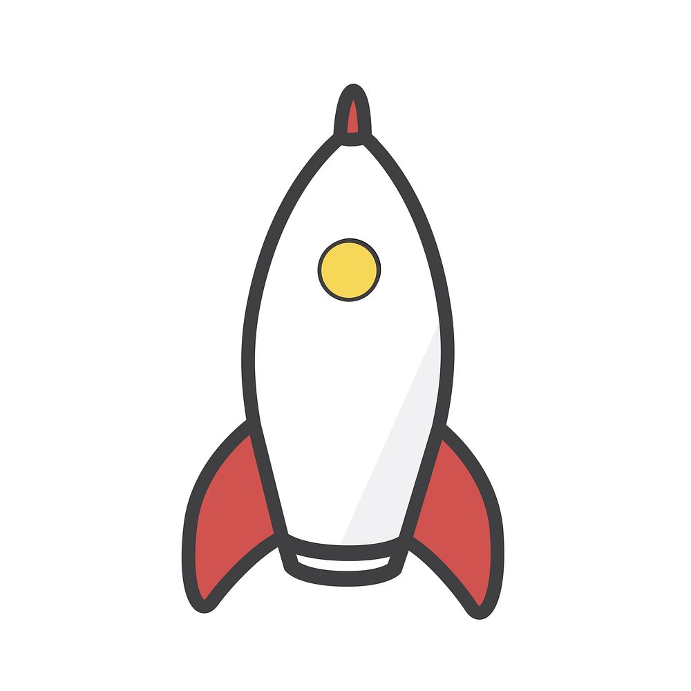 Illustration of a rocket ship icon