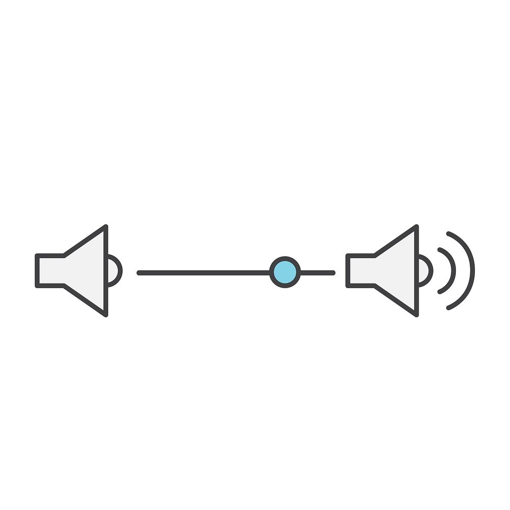 Flat illustration of volume control icons