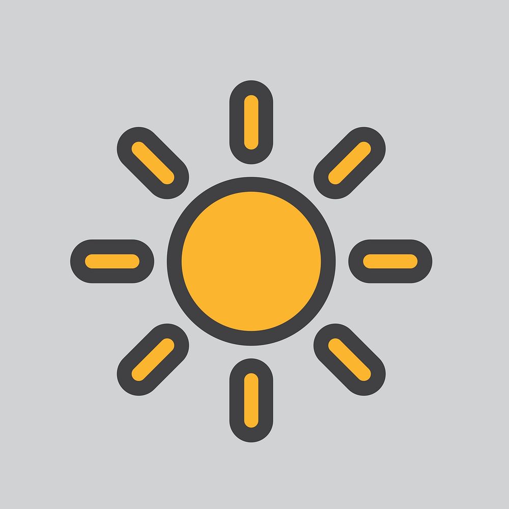Flat illustration of a sun icon