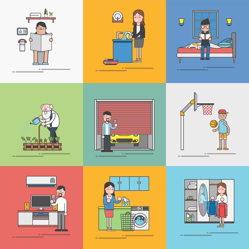 People's daily activities vector collection