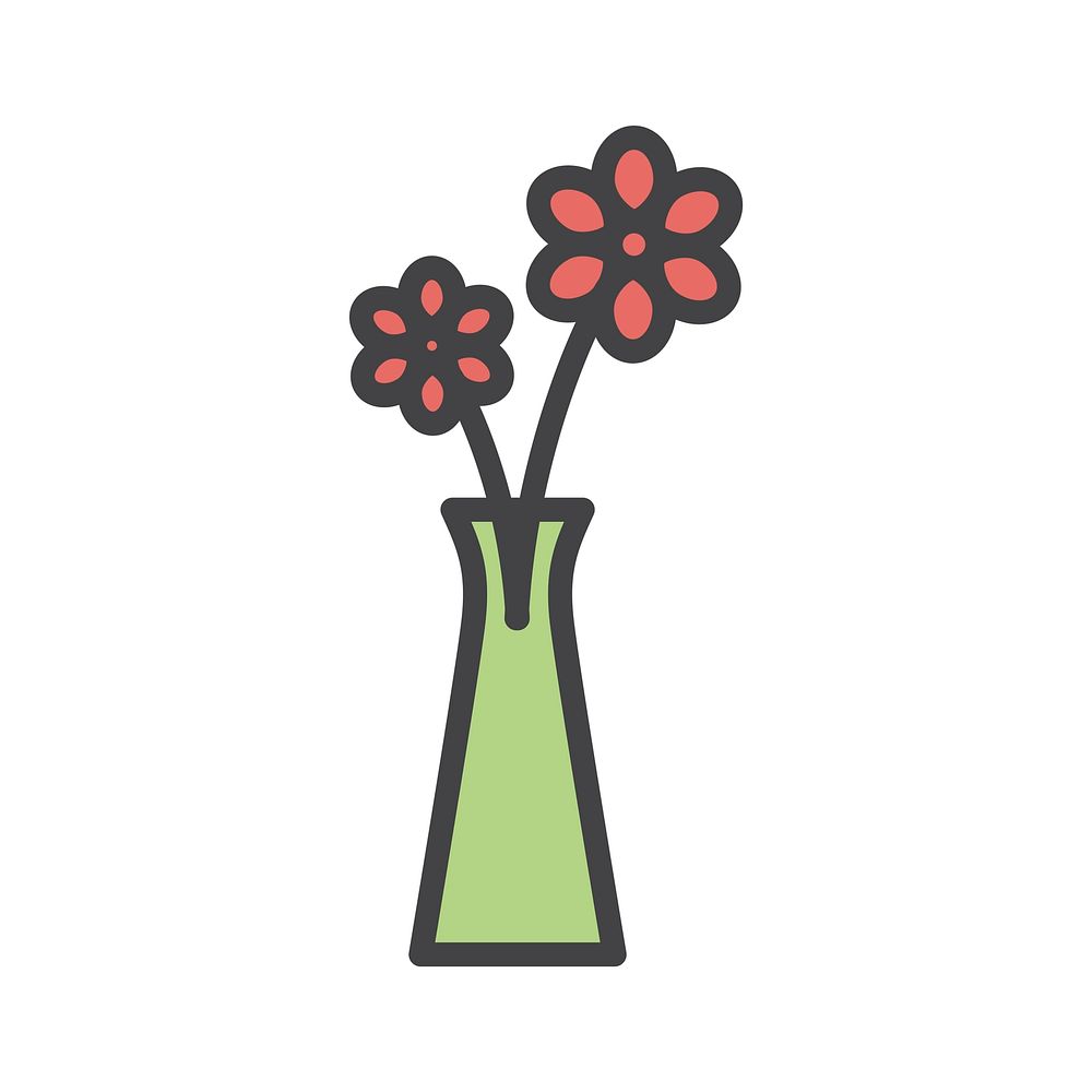Illustration of flowers in a vase