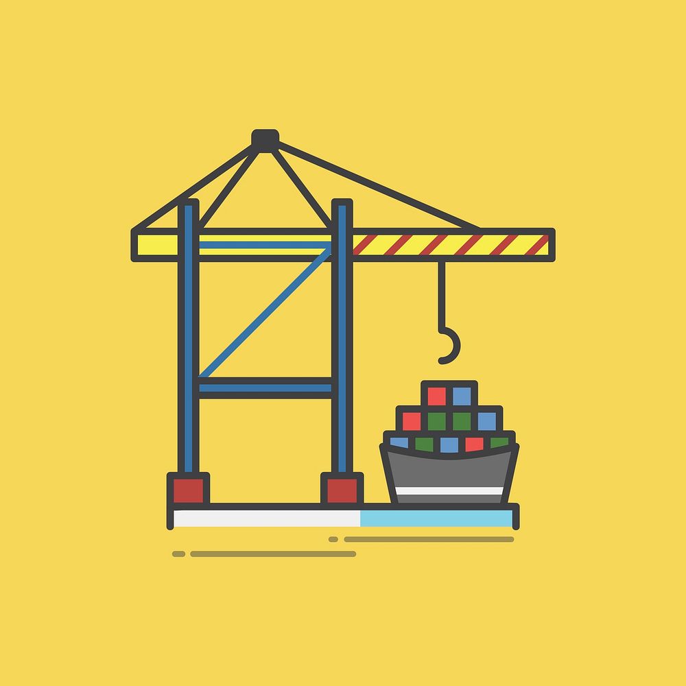 Illustration of a heavy load crane