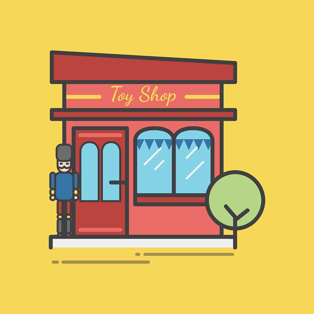 Illustration of toy store vector set