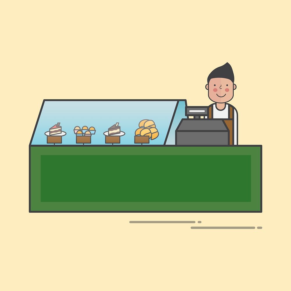 Illustration of bakery shop vector set