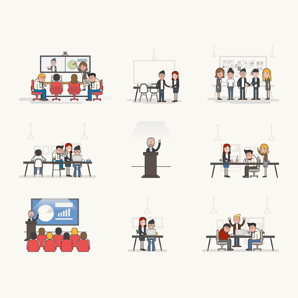 Illustration set of business people avatar