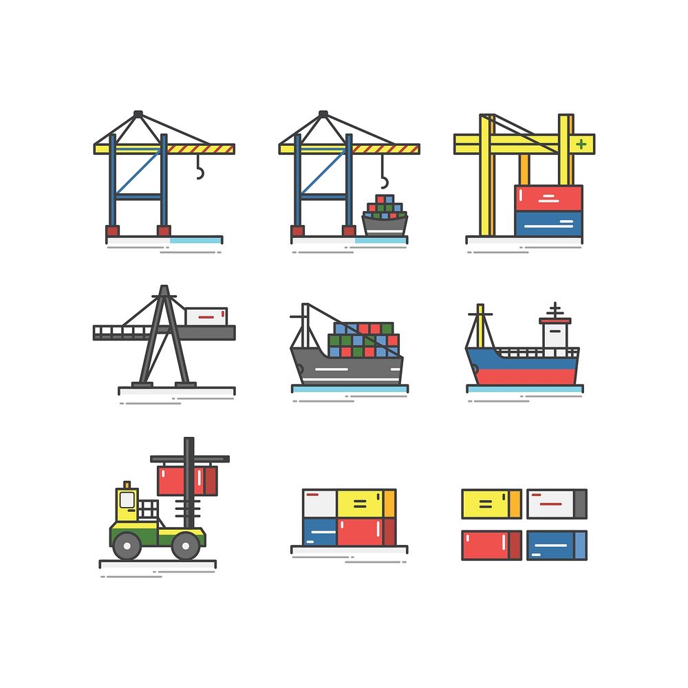 Illustration of a heavy load crane set