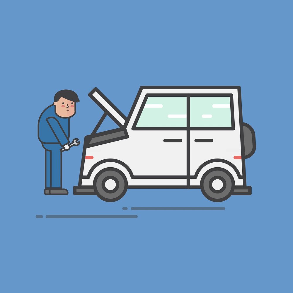 Illustration of car garage vector set