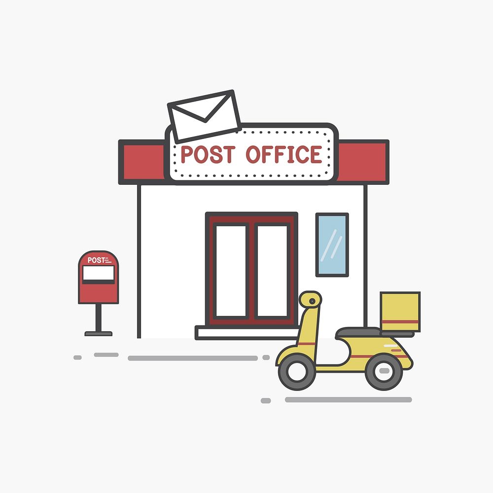 Illustration set of post delivery