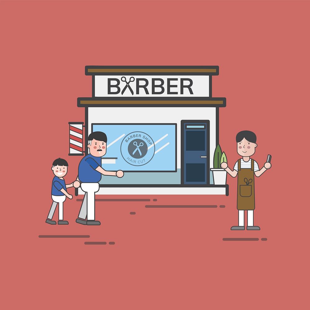 Illustration set of barber shop vector