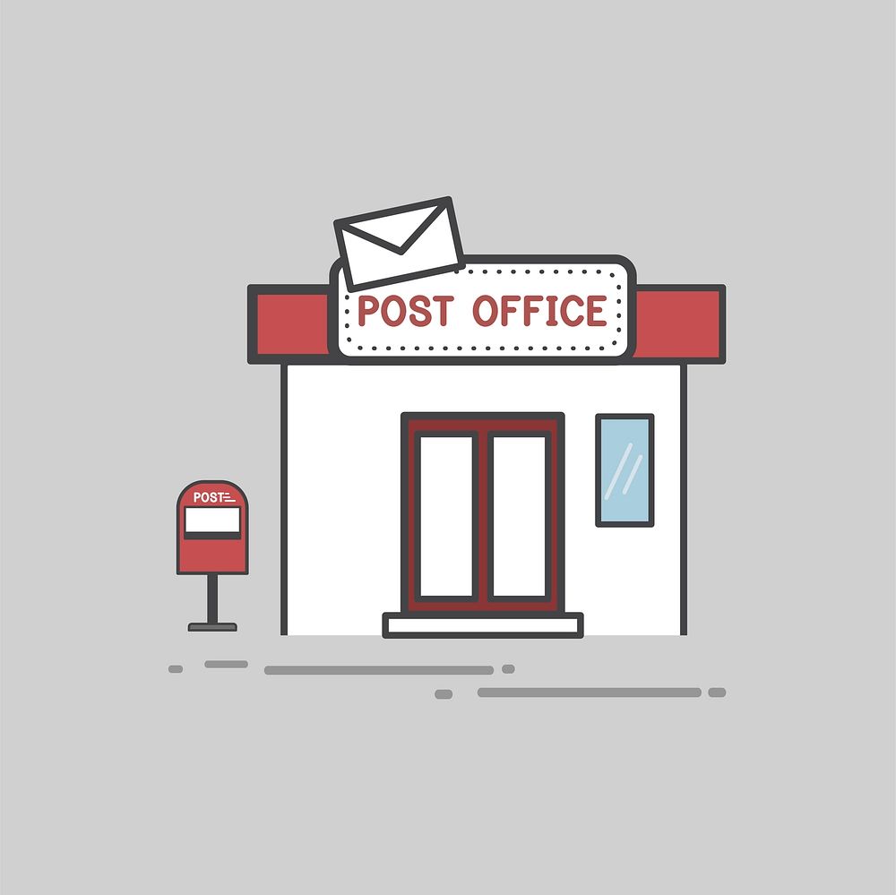 Illustration set of post delivery
