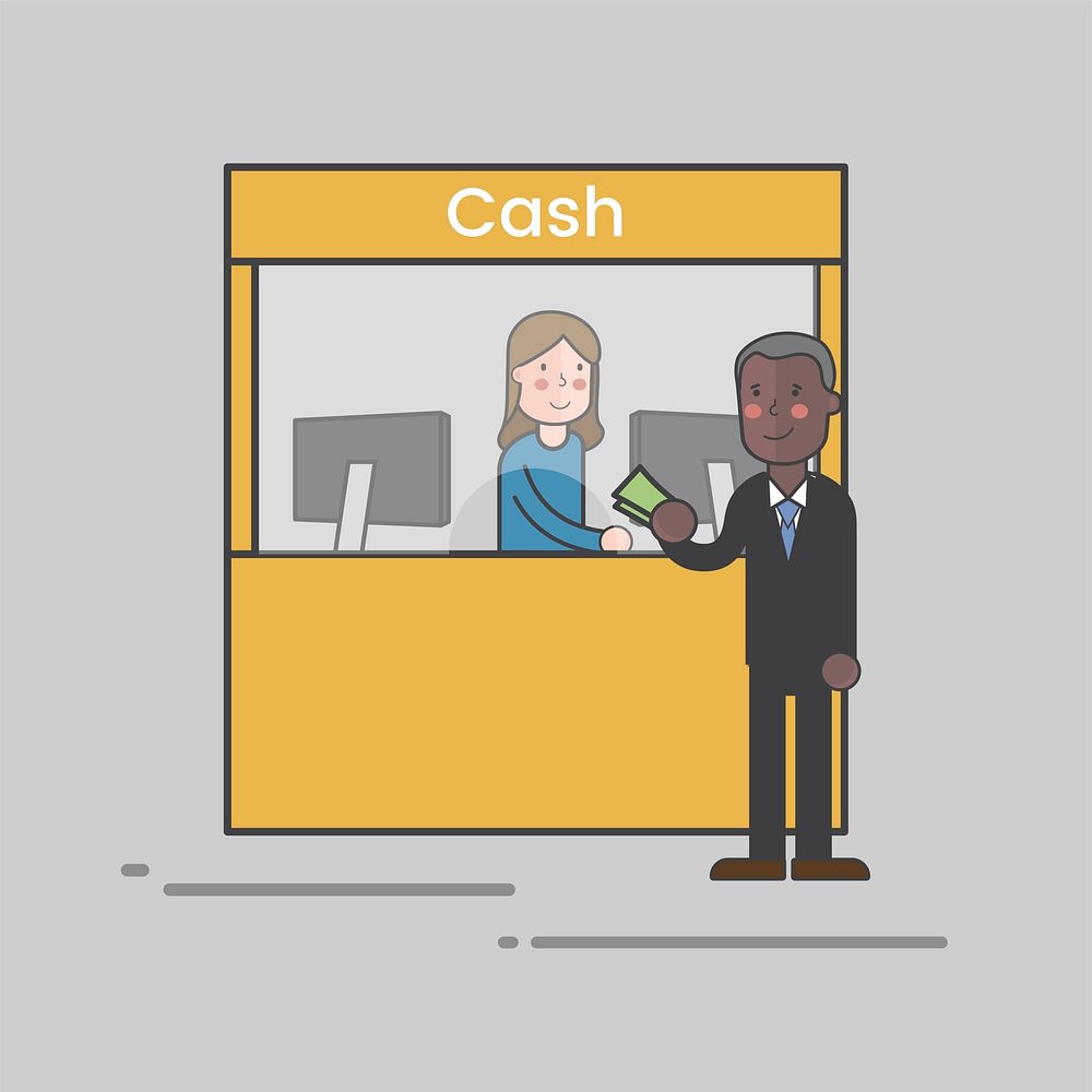 Illustration of a bank transaction