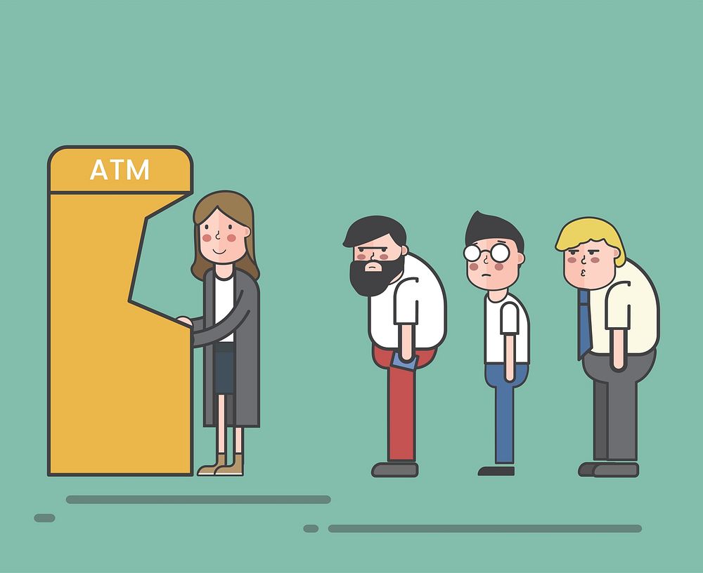 Illustration of an ATM queue