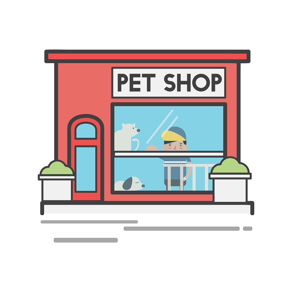 Illustration of a pet shop
