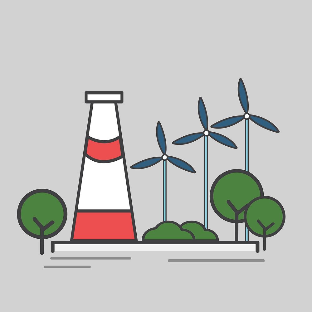 Illustration of a power station
