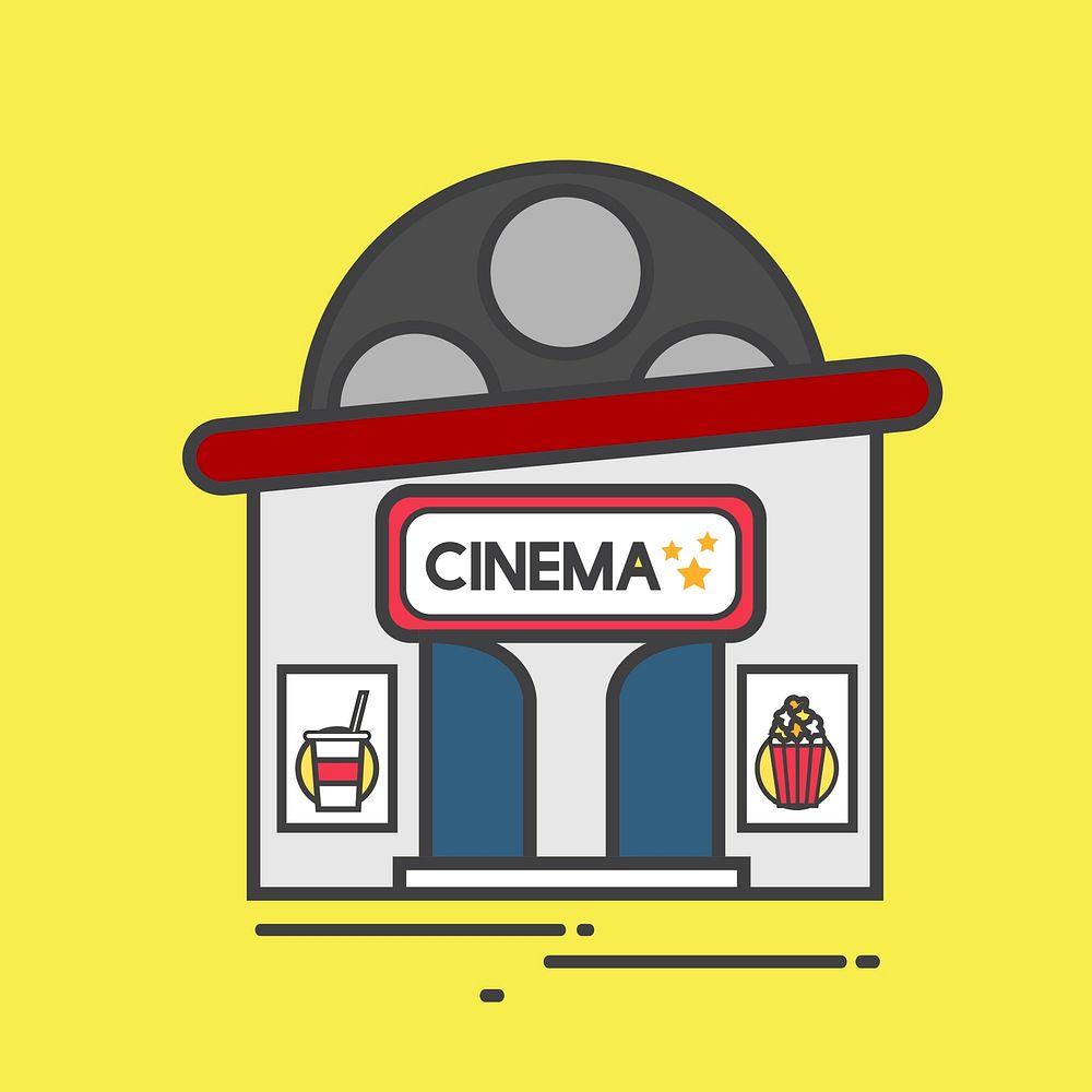 Illustration of a cinema building