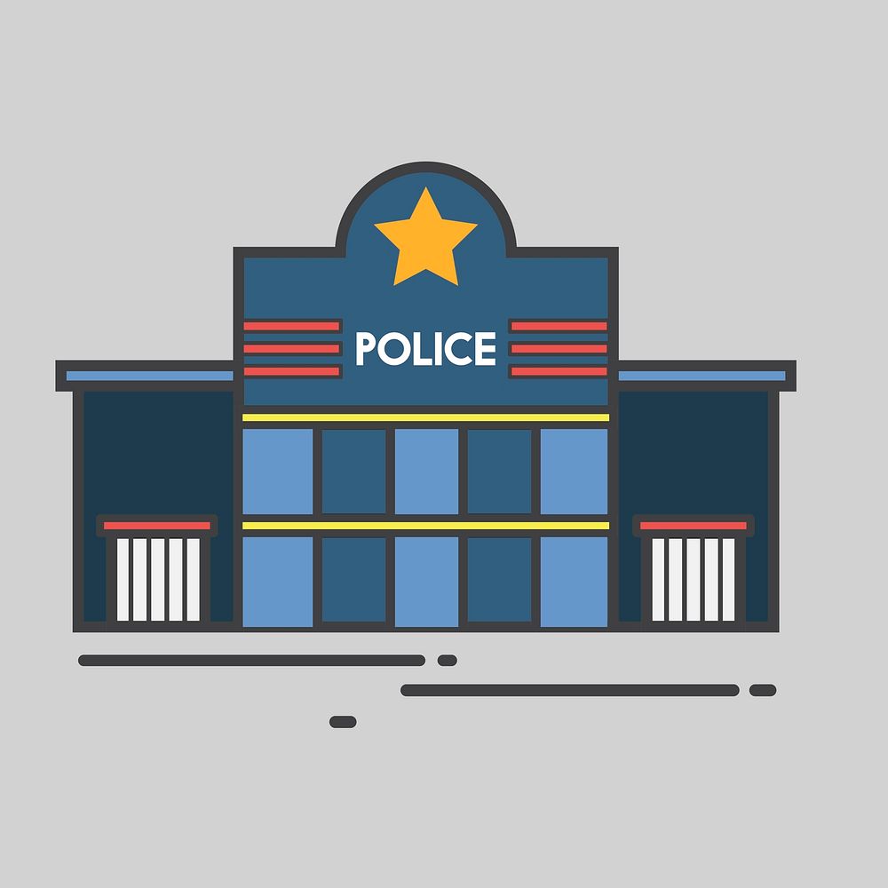 Illustration of a police station