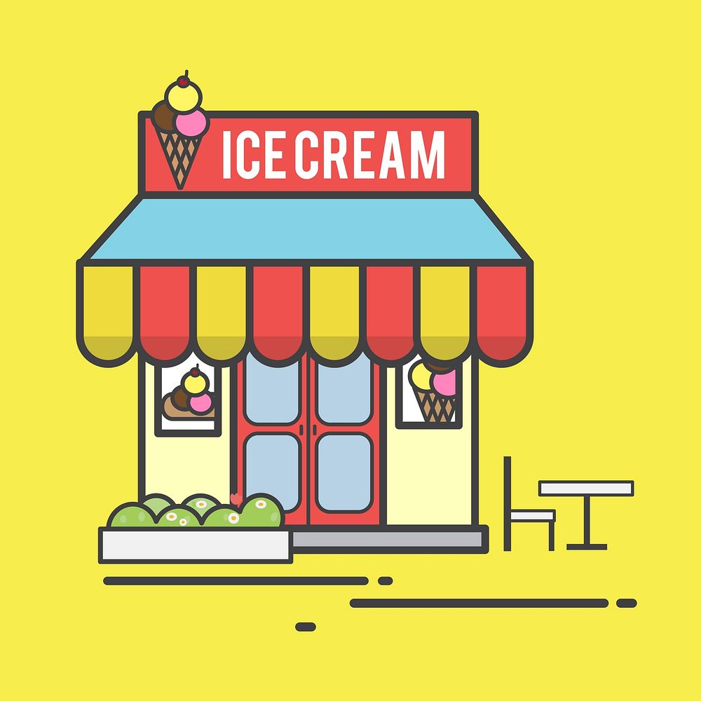 Illustration of an ice cream shop
