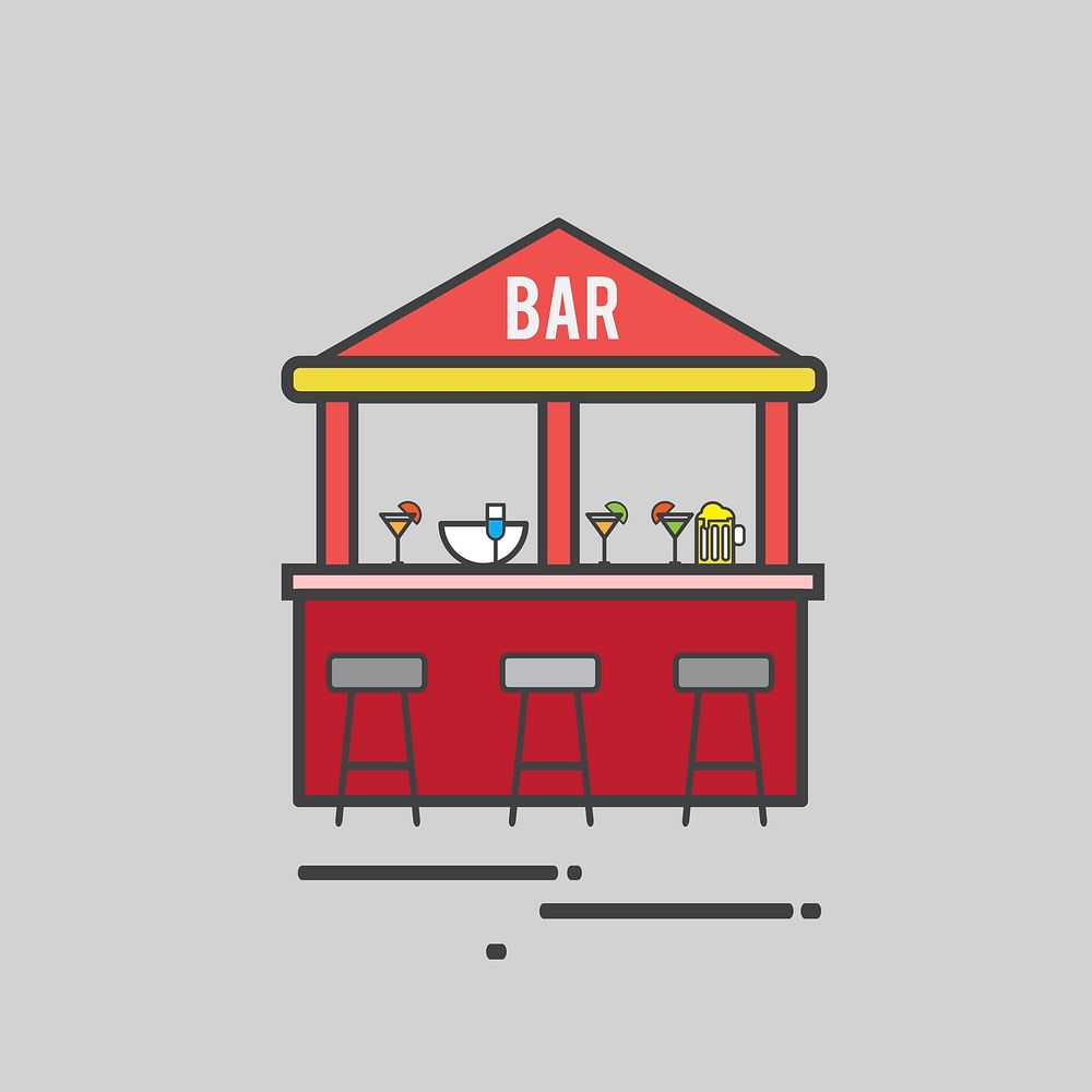Illustration of a cocktail bar