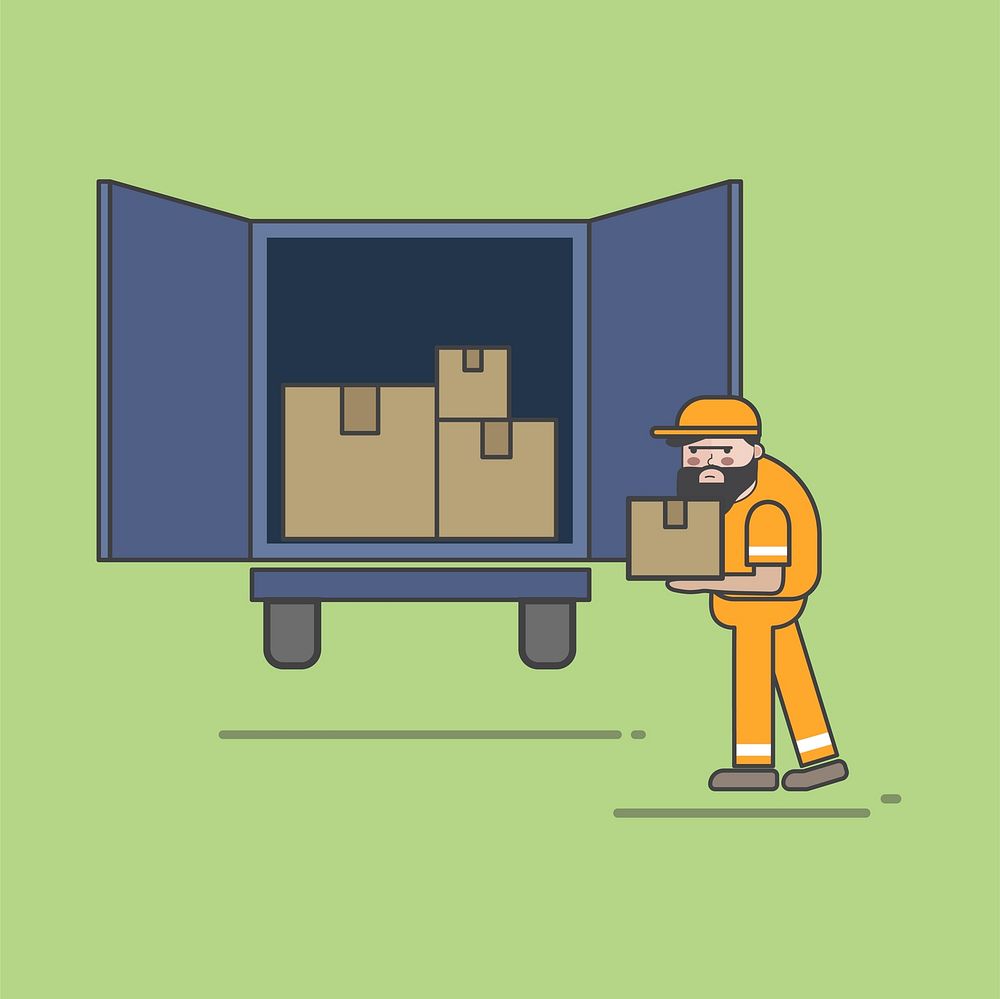 Illustration of logistics service vector set