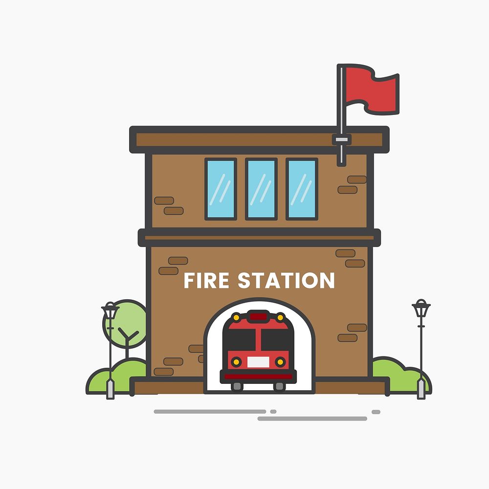 Illustration of firefighter vector set