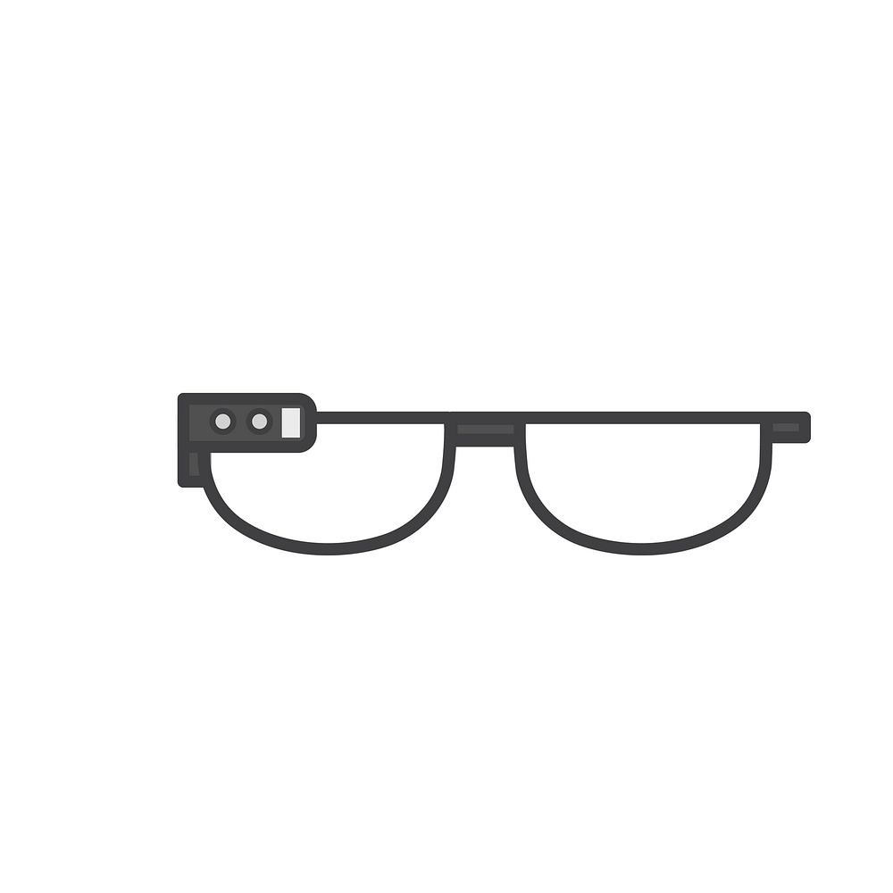 Simple illustration of a pair of futuristic glasses