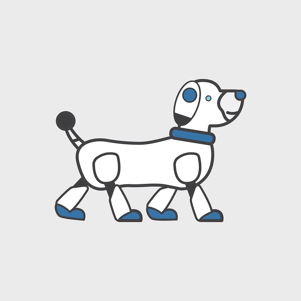 Simple illustration of futuristic dog robot