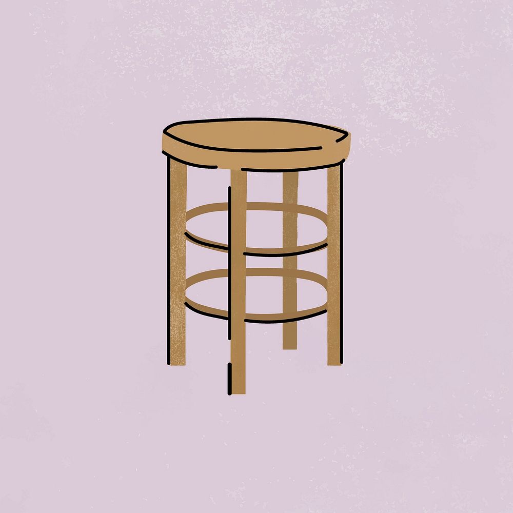 Brow side table clipart, furniture & home decor illustration