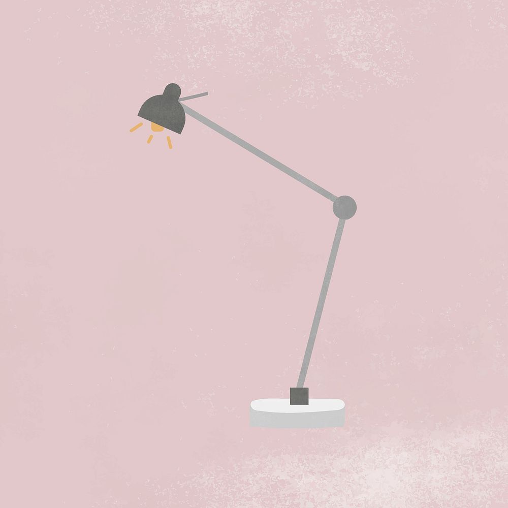 Floor lamp sticker, home decor doodle psd