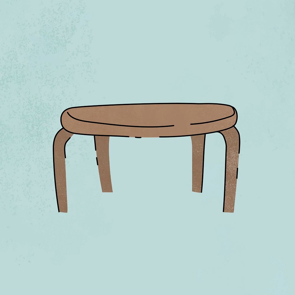 Cute table clipart, furniture & home decor illustration psd