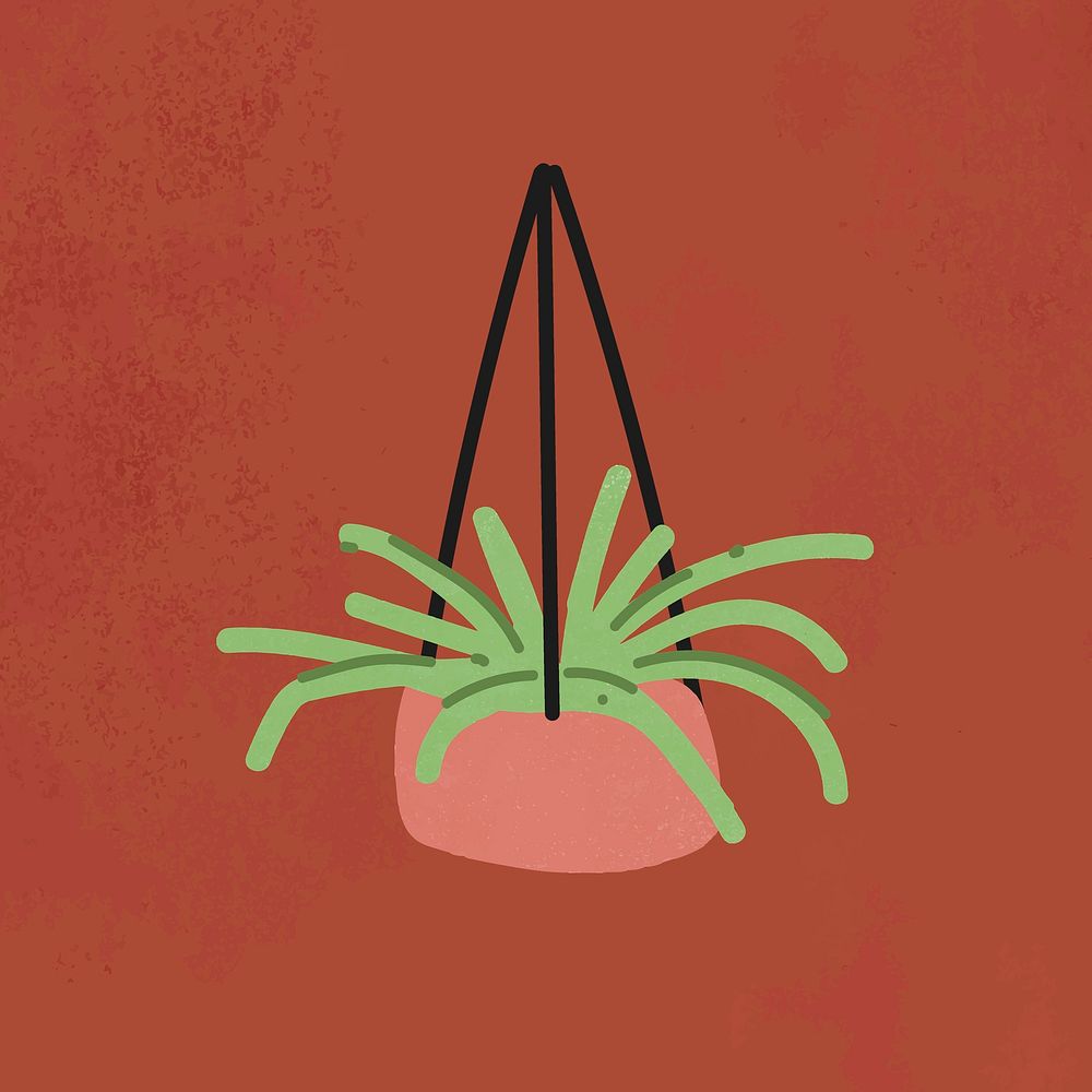 Houseplant clipart, home decor illustration 