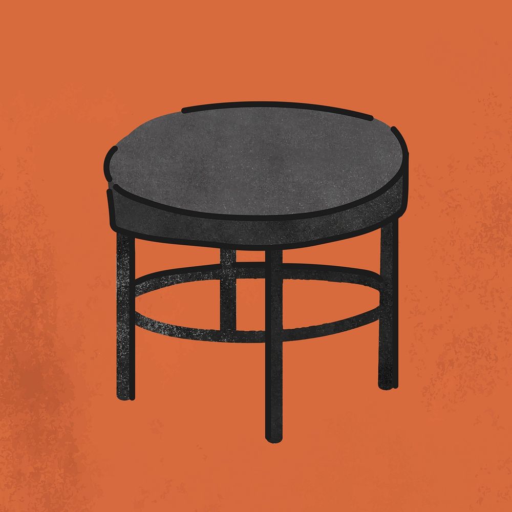 Black sofa table clipart, furniture & home decor illustration