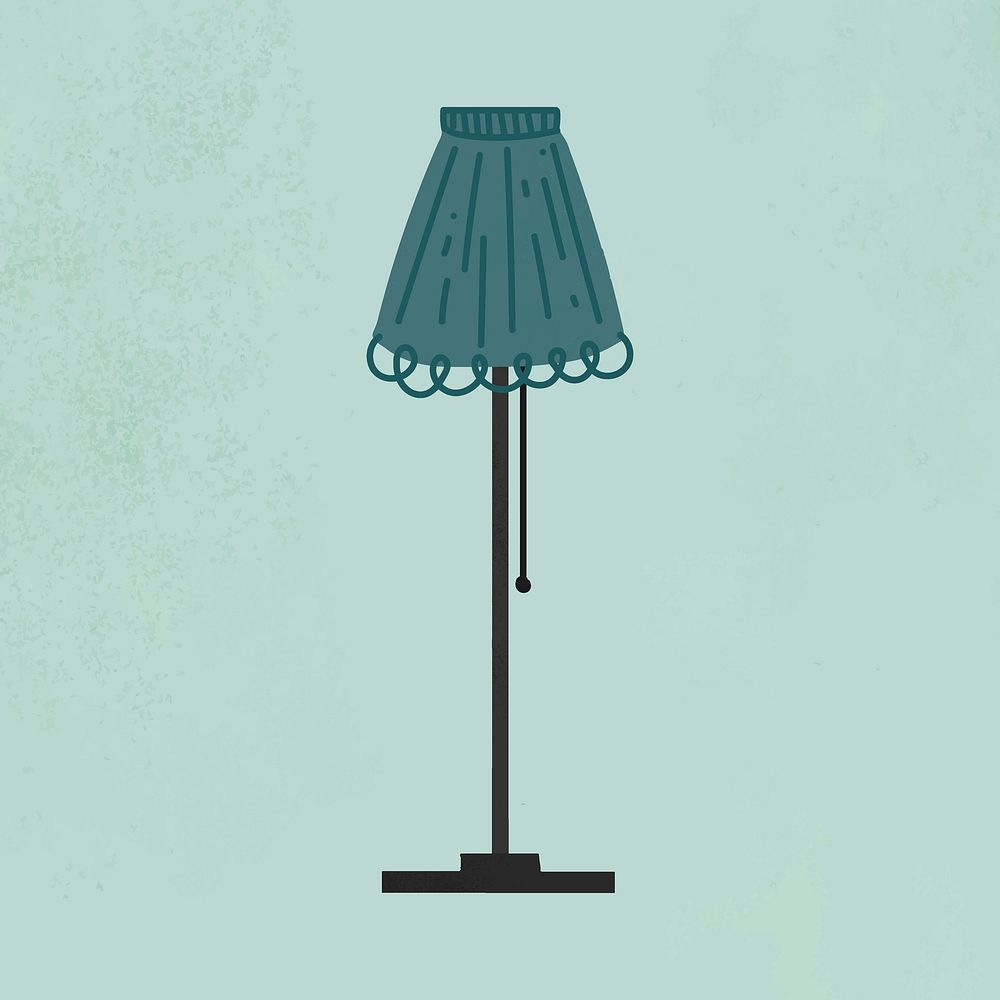 Floor lamp clipart, home decor illustration