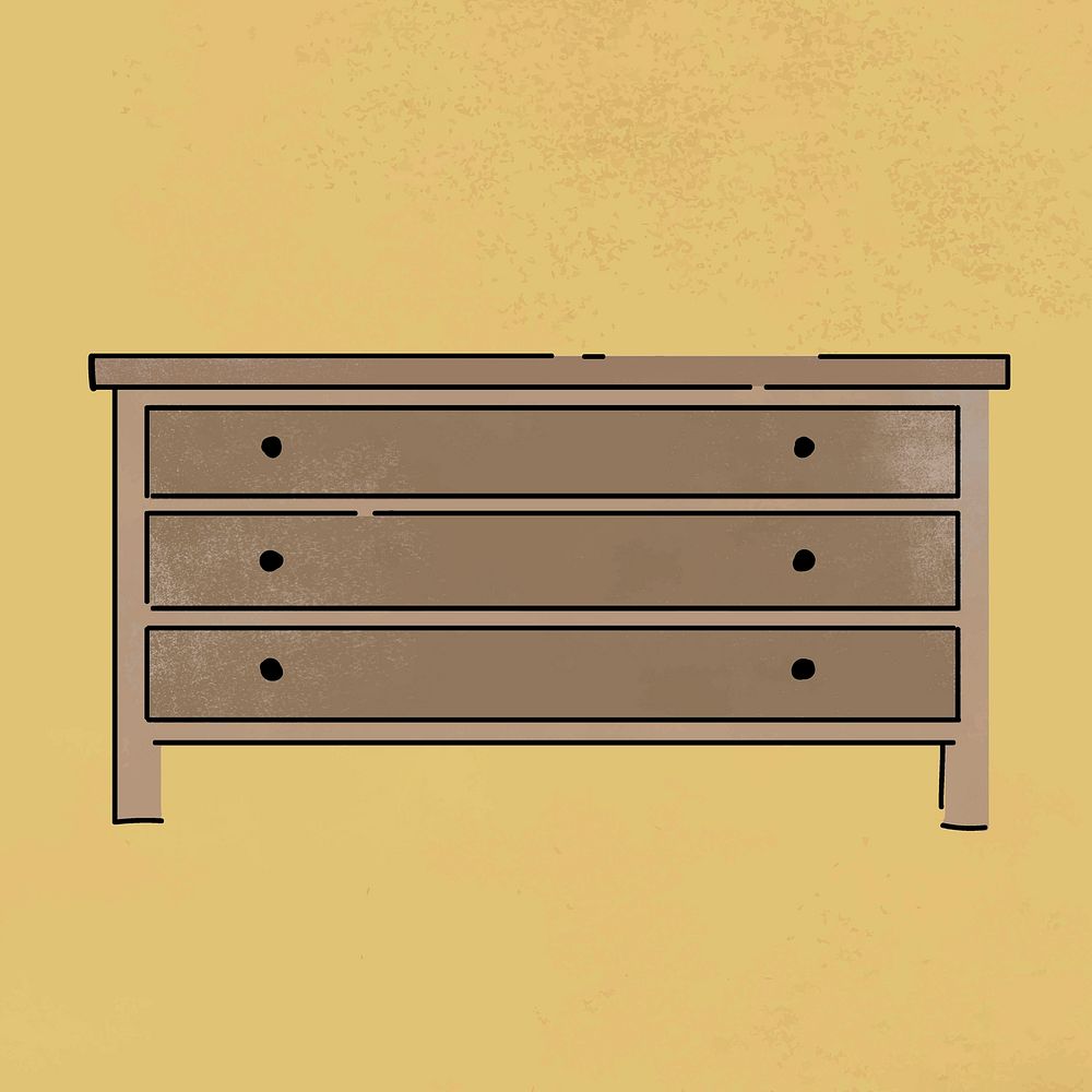 Chest of drawers clipart, furniture & home decor illustration