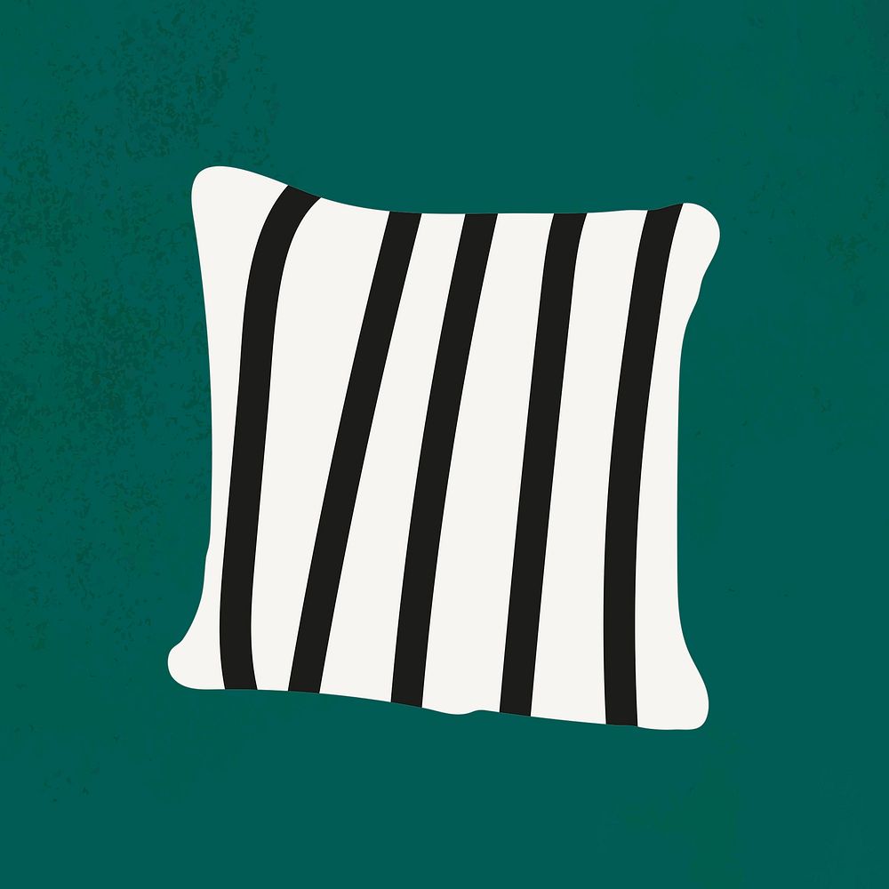 Striped cushion illustration, home decor clipart psd