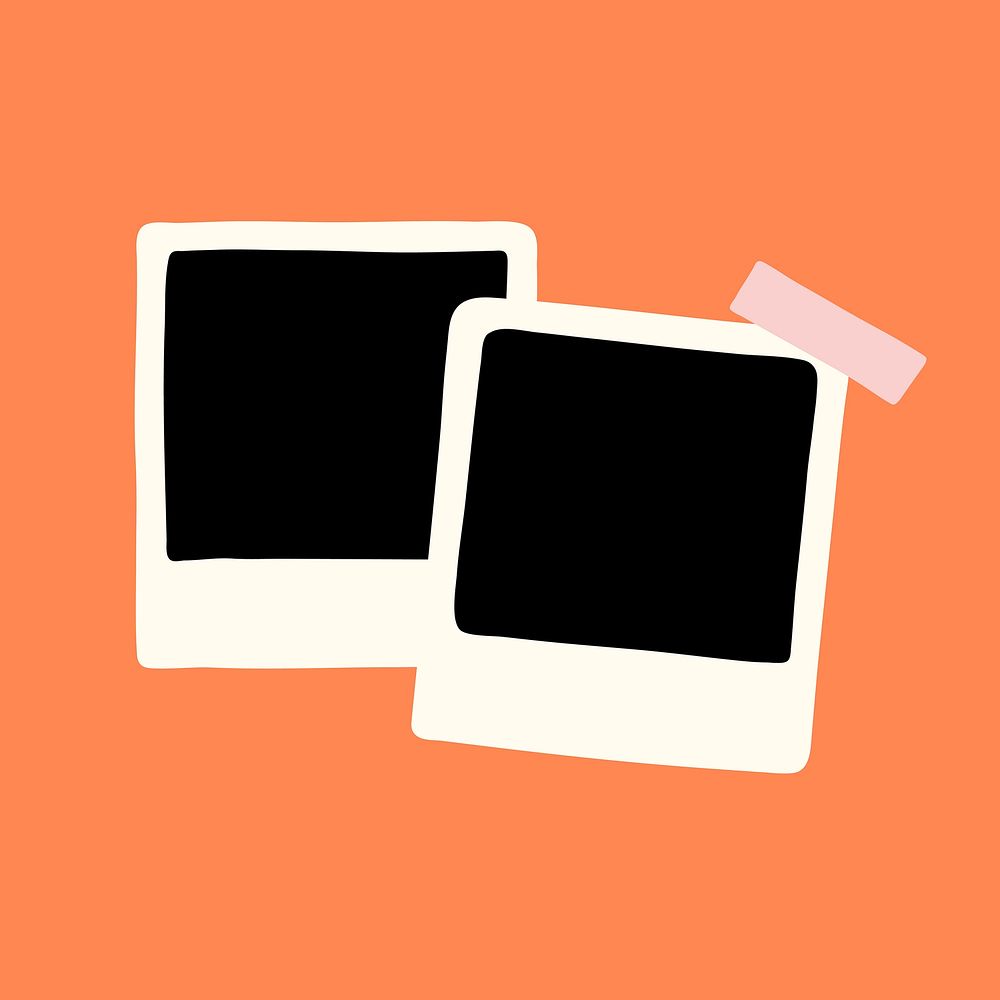 Cute frame background, instant photo film vector