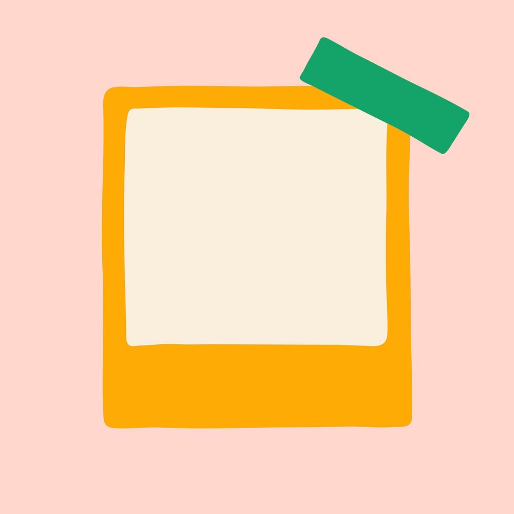 Yellow instant photo frame sticker | Premium PSD - rawpixel