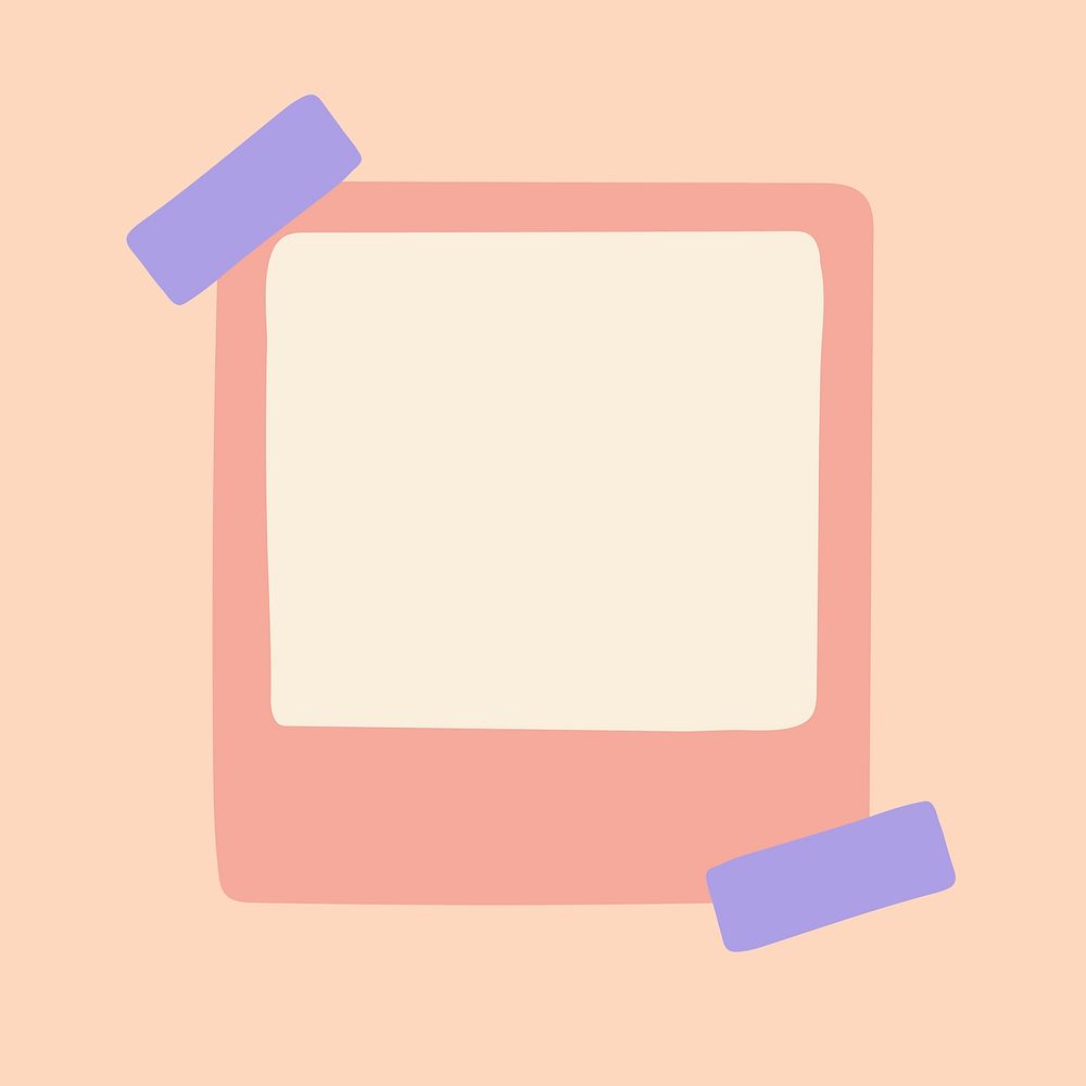 Pink instant photo frame sticker, | Premium PSD - rawpixel