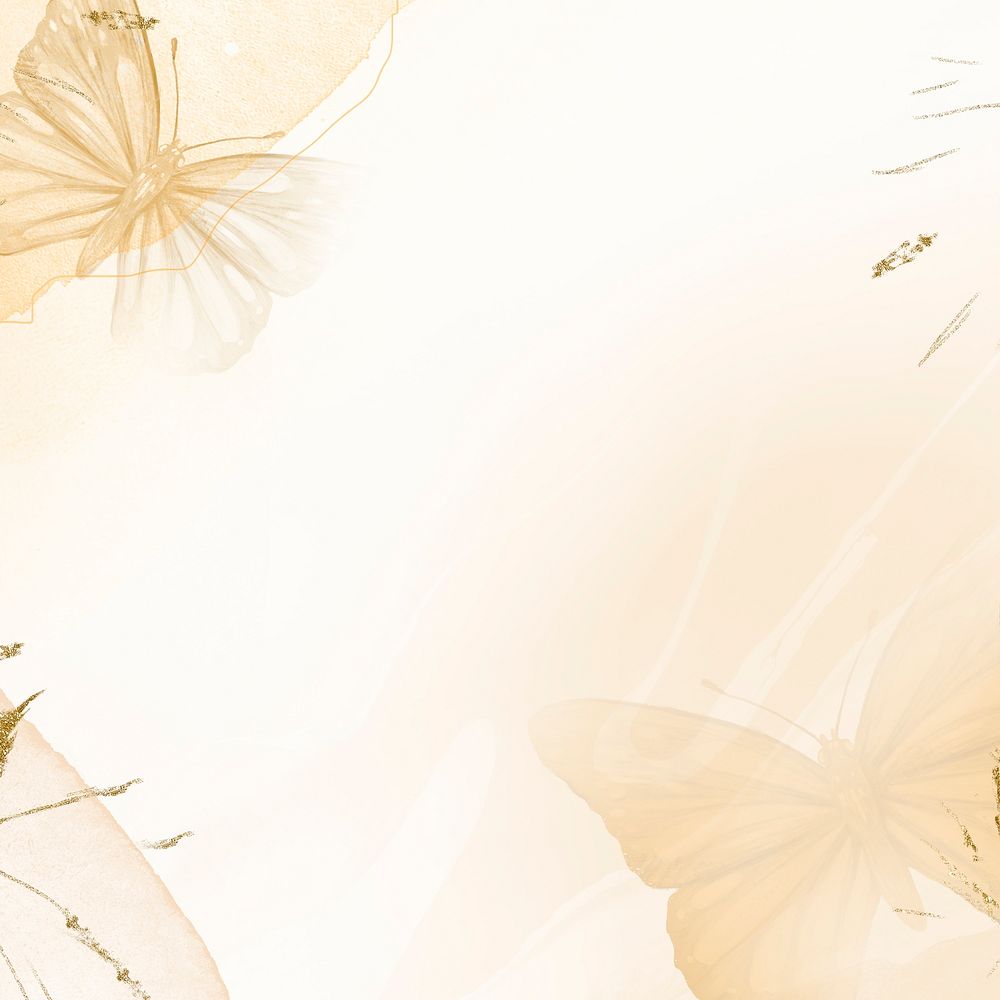 Aesthetic butterfly background, beige design, social media post