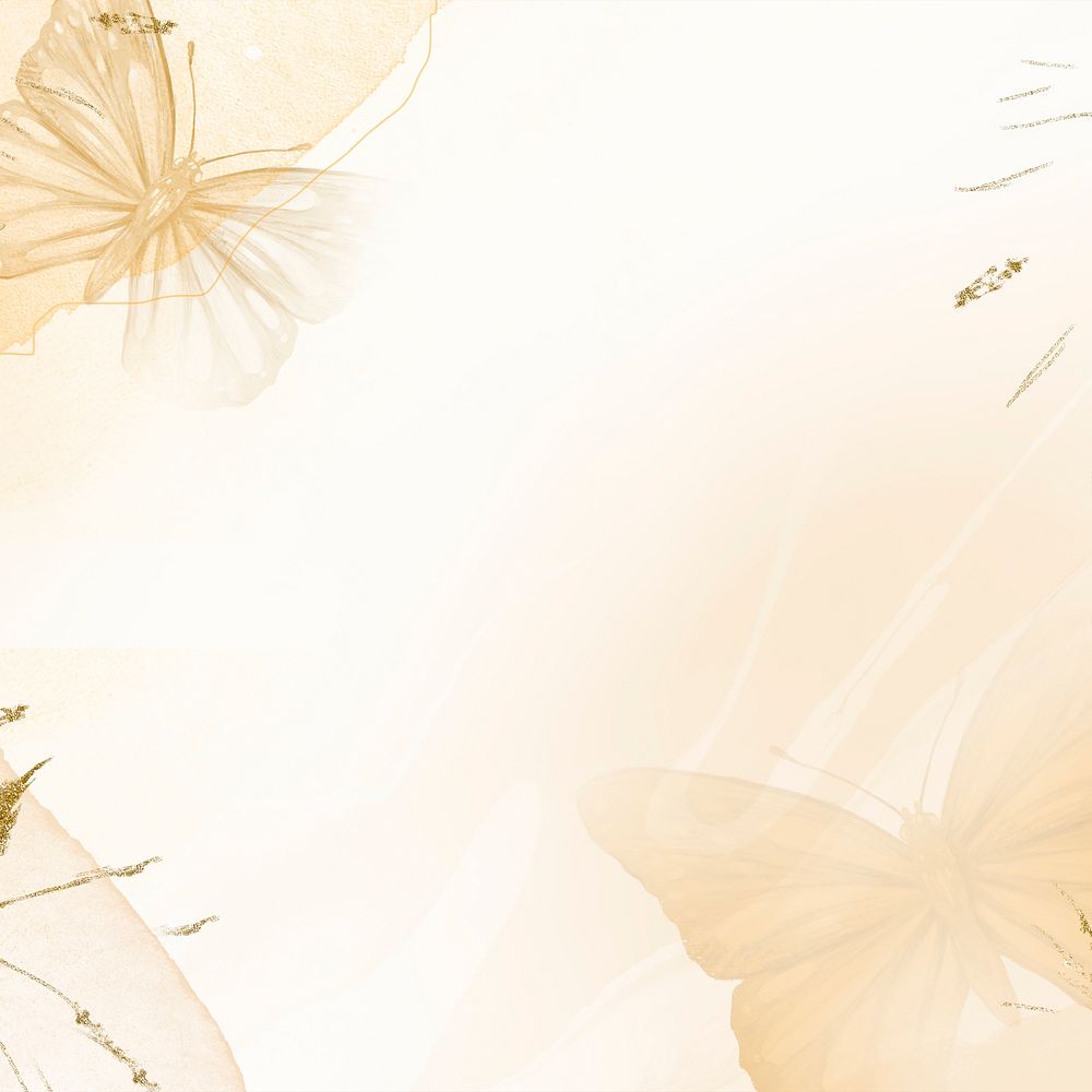 Aesthetic butterfly background, beige design, social media post psd