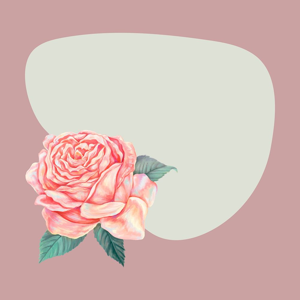 Rose frame background, aesthetic transparent design vector