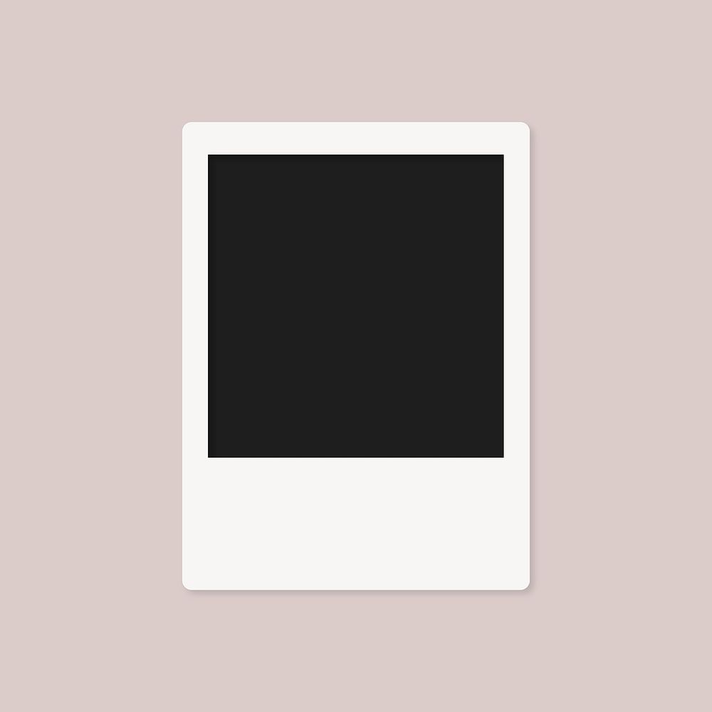 Instant photo frame, black and white design vector