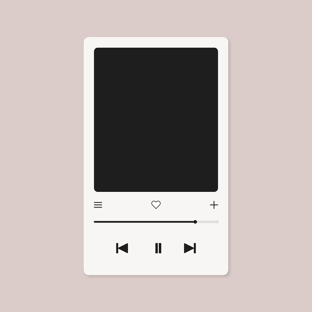 Music app frame, blank space design