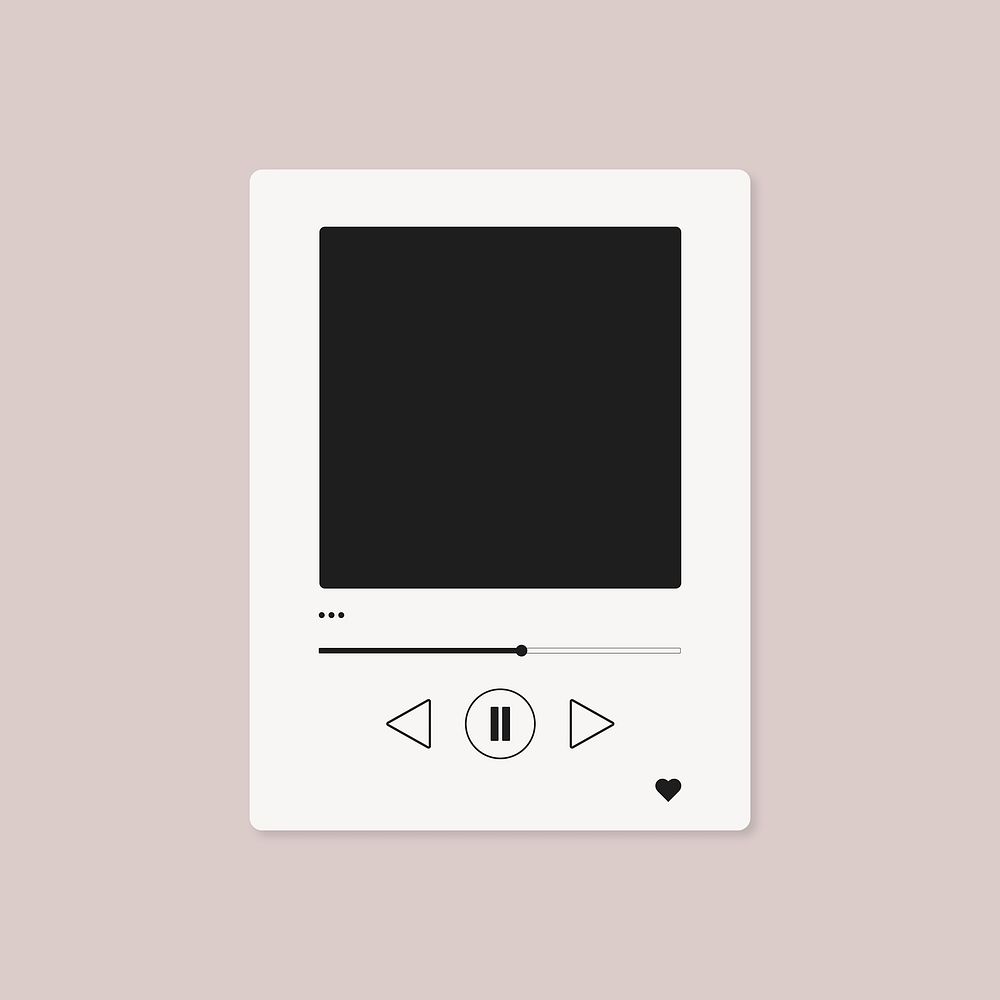 Music player screen frame, simple design