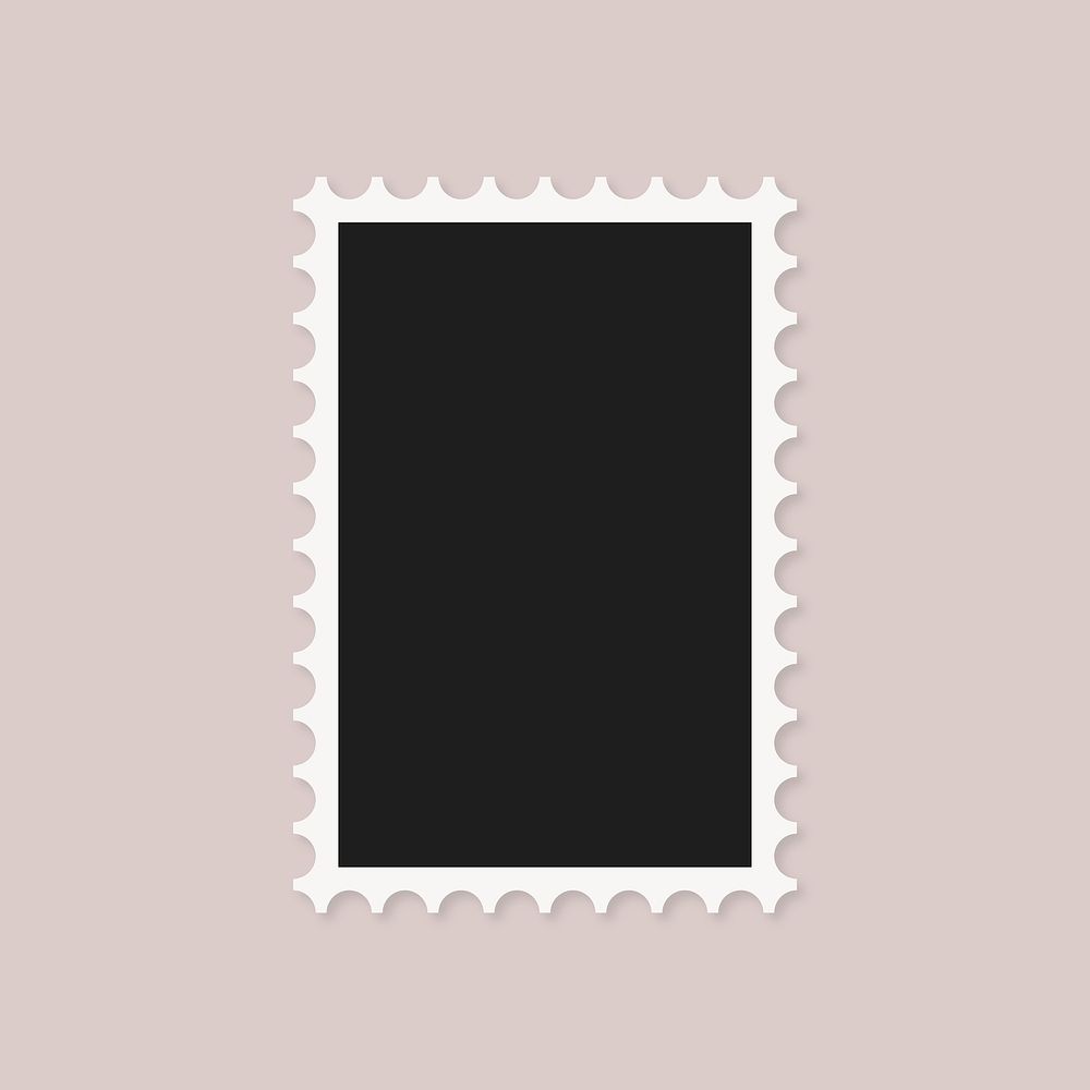 Postage frame, black and white design vector