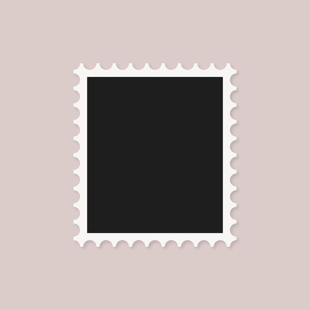 Blank stamp frame, black and white design psd