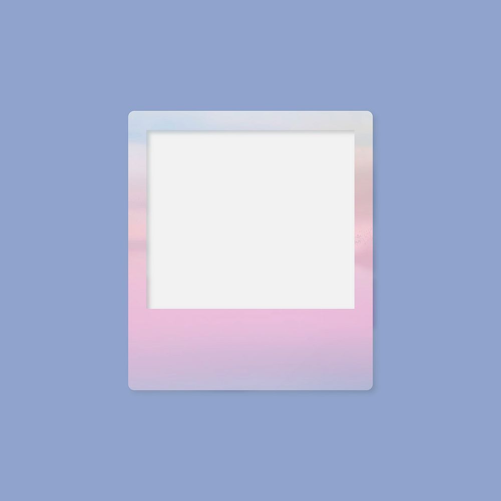 Aesthetic instant photo frame, pastel gradient design psd