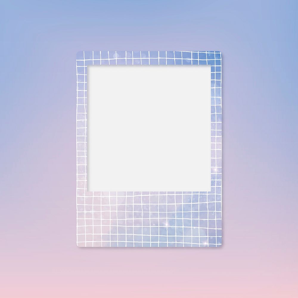 Pastel Instant photo frame, grid design psd