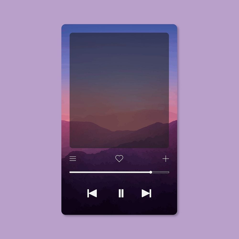 Aesthetic music player screen frame, cute design psd