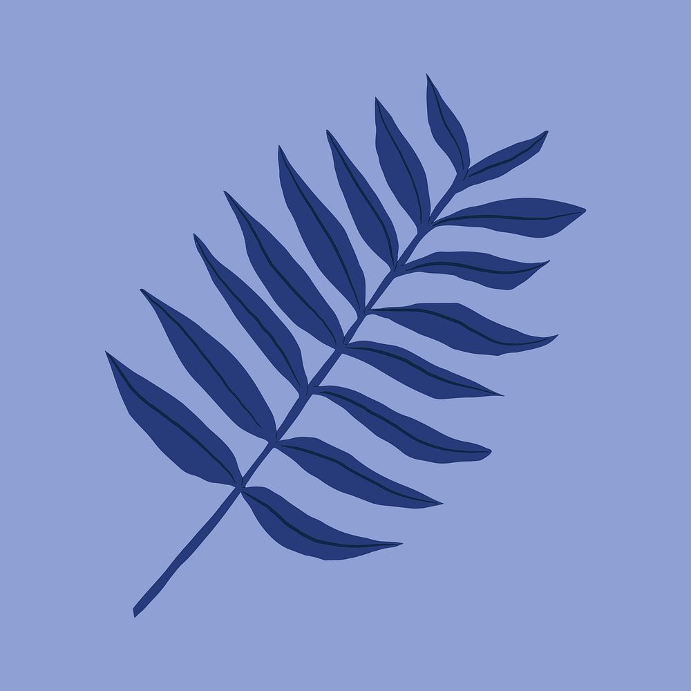 Aesthetic blue leaf clipart, botanical illustration
